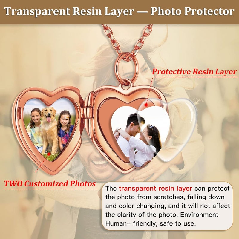 Bestyle Sterling Silver Heart Locket Necklace for Women, Dainty Cute Small Heart Locket Pendant in Gold/Rose Gold/Silver, Love Statement Jewelry Gift for Mother Wife - Image 3